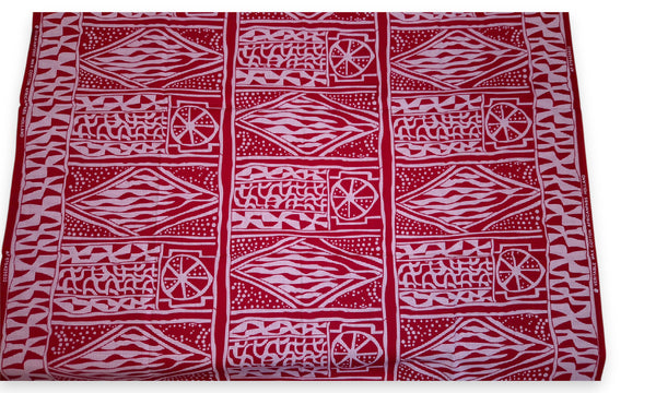 Afrikaanse print stof - Rood Ndop Cameroon - 100% katoen