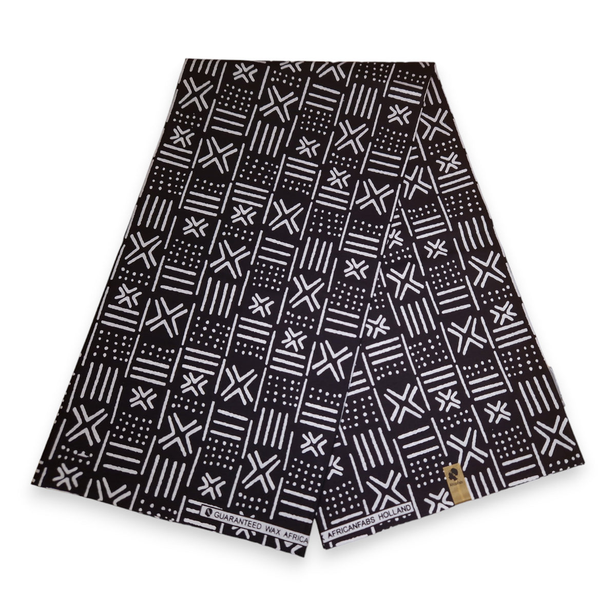 Afrikaanse Zwart Witte X Bogolan / Mud cloth print stof - Traditioneel