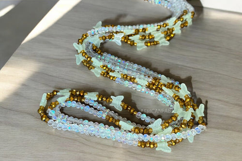 Waist Beads / Afrikaanse Heupketting - Akpakpa - Vlinder crystal (elastisch)