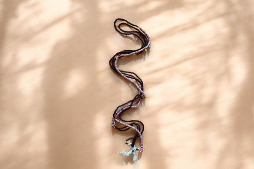 Waist Beads / Afrikaanse Heupketting - Ovie - Zwart mix (Traditioneel niet-elastisch koord)