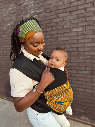 Afrikaanse Print Draagdoek / Draagzak / baby wrap / baby sling - Oranje / Geel Speedbird