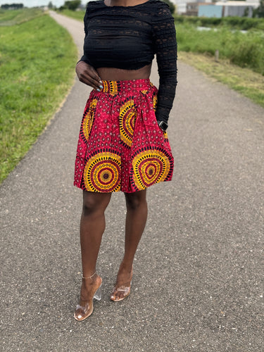 Afrikaanse print mini rok - Rode Dotted Patterns