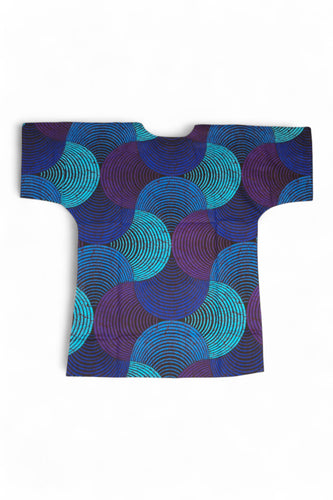 Blauw & Turquoise Concentric Circle Design Dashiki Shirt / Dashiki Jurk - Afrikaans shirt - Unisex
