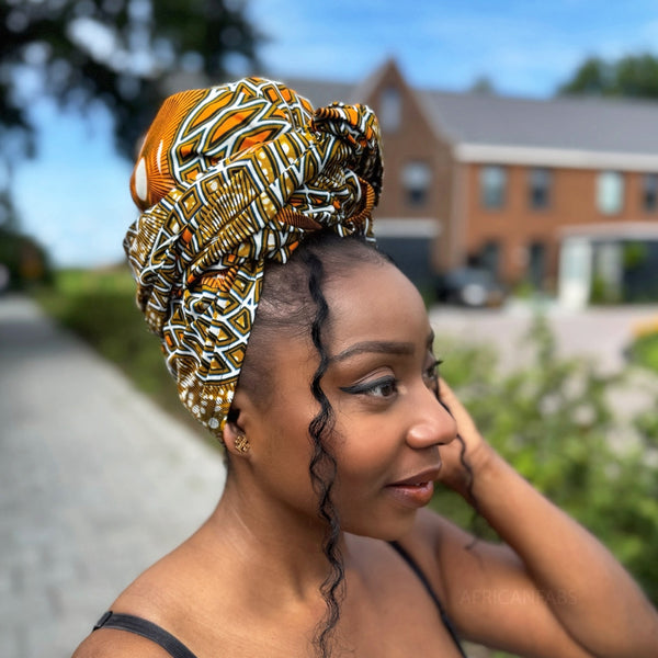 Afrikaanse Mosterdgeel hoofddoek - headwrap