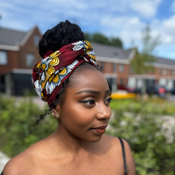 Afrikaanse Rood Fleur hoofddoek - headwrap