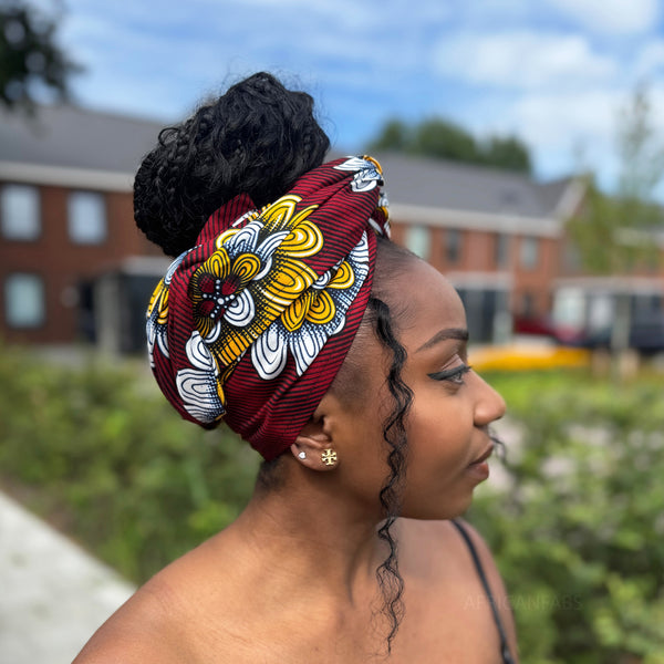 Afrikaanse Rood Fleur hoofddoek - headwrap
