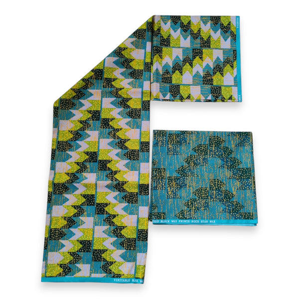 Afrikaanse stof - Two-Tone print Polycotton - 6 yard Combinatie (4+2 yard) PO-5031