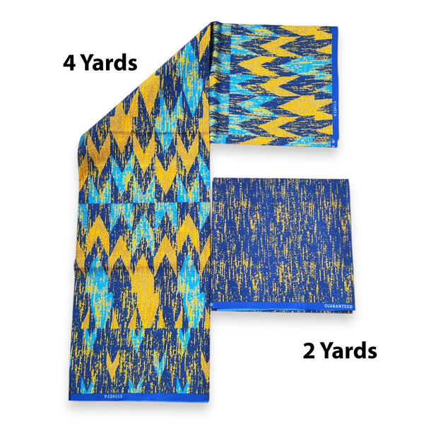 Afrikaanse stof - Two-Tone print Polycotton - 6 yard Combinatie (4+2 yard) PO-5034