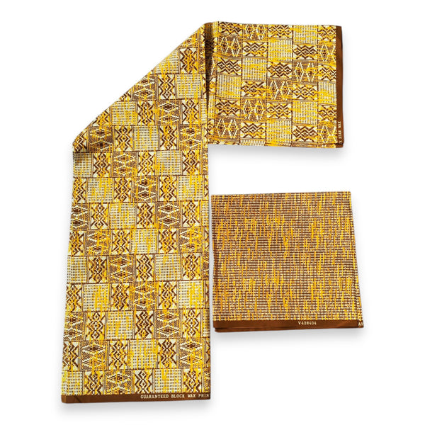 Afrikaanse stof - Two-Tone print Polycotton - 6 yard Combinatie (4+2 yard) PO-5035