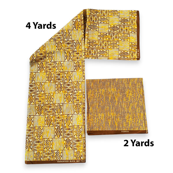 Afrikaanse stof - Two-Tone print Polycotton - 6 yard Combinatie (4+2 yard) PO-5035