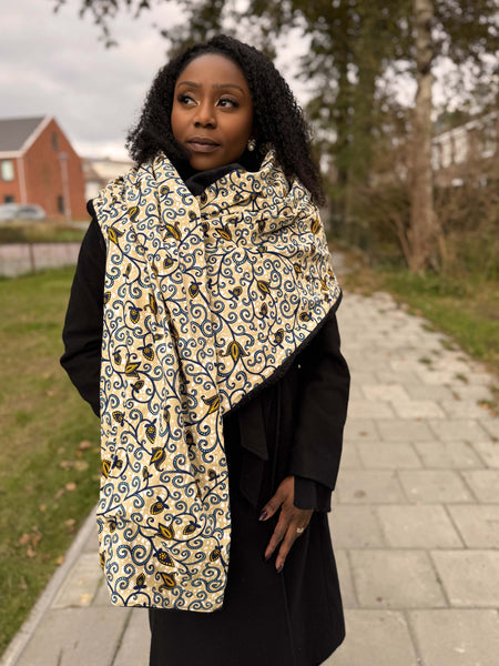 Warme Sjaal met Afrikaanse print Unisex - Gele Branches