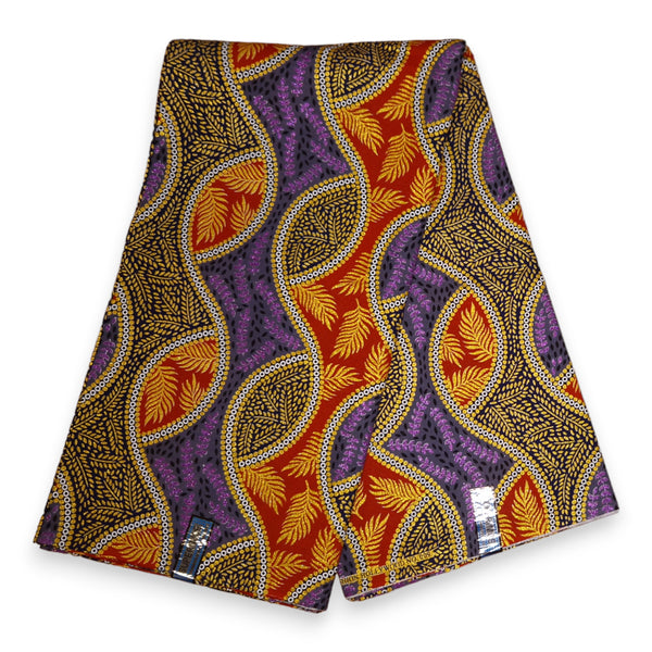 Afrikaanse stof - Exclusief versierd met glittereffecten 100% katoen - GL-4040 Goud Rood