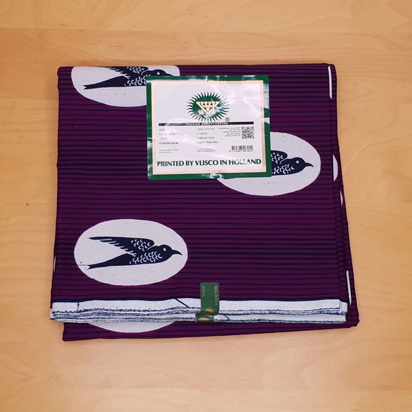 VLISCO stof Hollandais Afrikaanse Wax print - Paarse Speedbird
