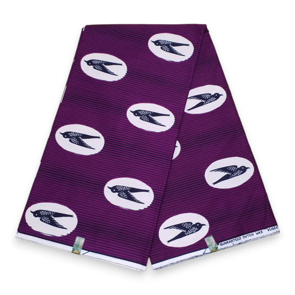 VLISCO stof Hollandais Afrikaanse Wax print - Paarse Speedbird