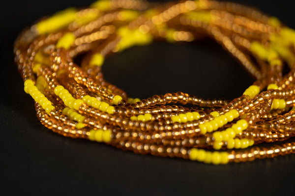 Waist Beads / Afrikaanse Heupketting - ESOSA ELASTIC - Geel (elastisch)
