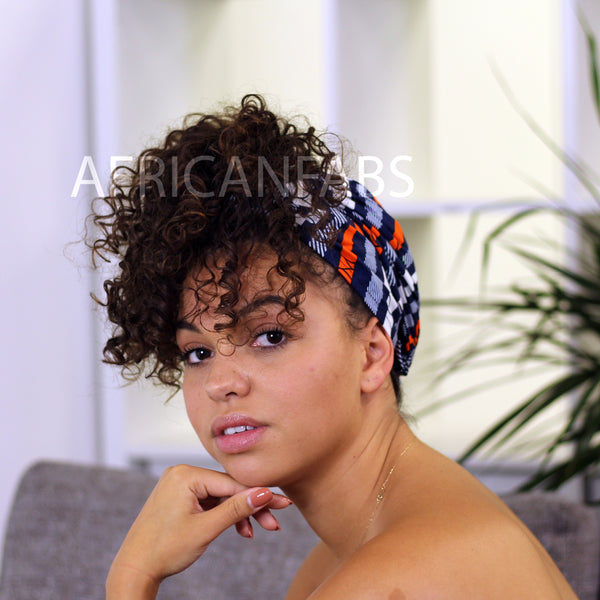 Afrikaanse hoofddoek / headwrap - Oranje trails
