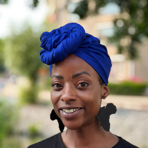 Blauwe hoofddoek / Blauwe headwrap