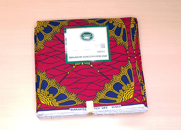 VLISCO stof Hollandais Afrikaanse Wax print - Rode Paraplu