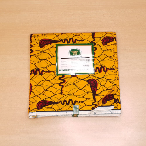 VLISCO stof Hollandais Afrikaanse Wax print - Geel / Rode Bottle opener