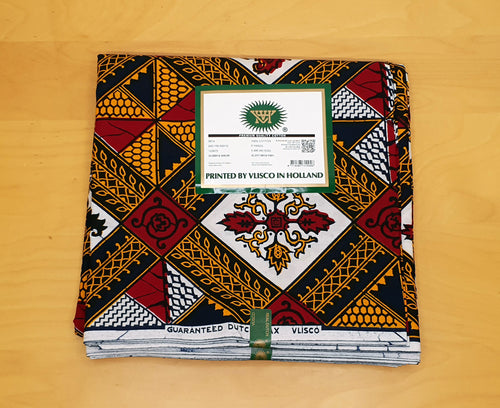VLISCO stof Hollandais Afrikaanse Wax print - Leidse ruit
