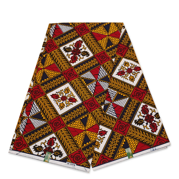 VLISCO stof Hollandais Afrikaanse Wax print - Leidse ruit