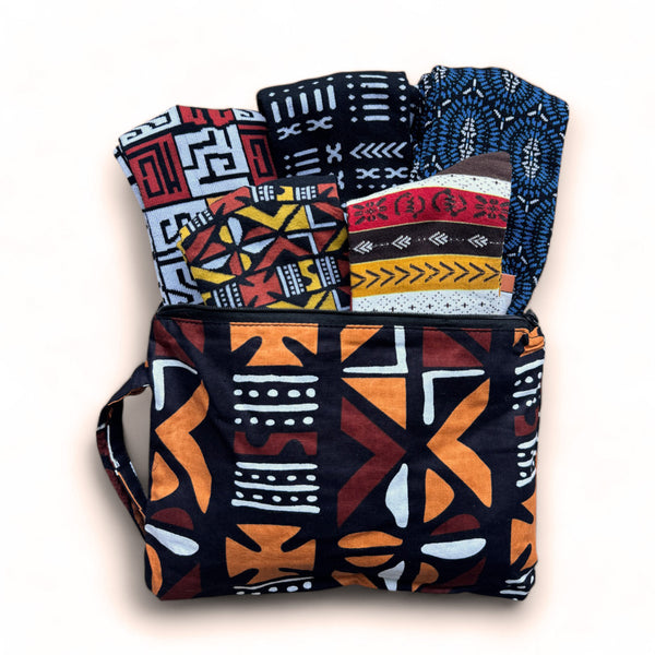 Afrikaanse sokken / Afro socks set NKEM met tasje - Set van 5 