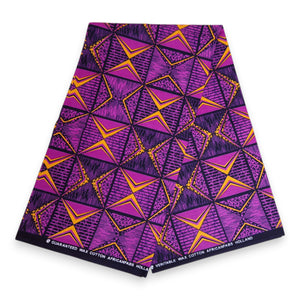 Afrikaanse print stof - Paars en geel African Prism - 100% katoen