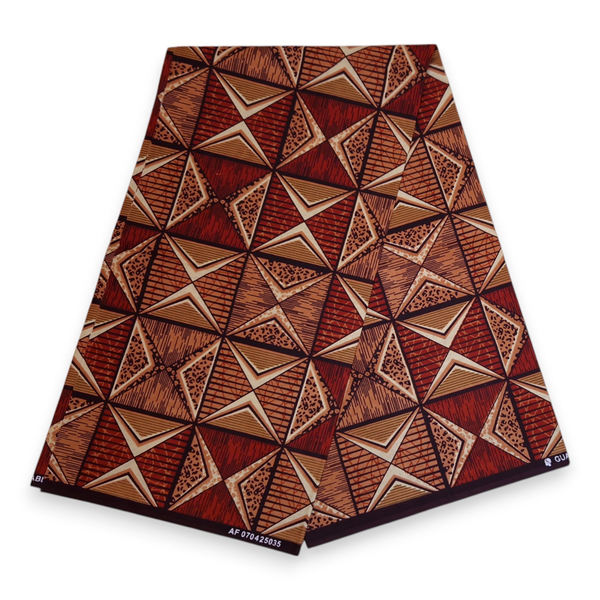 Afrikaanse print stof - Bruin en beige African Prism - 100% katoen