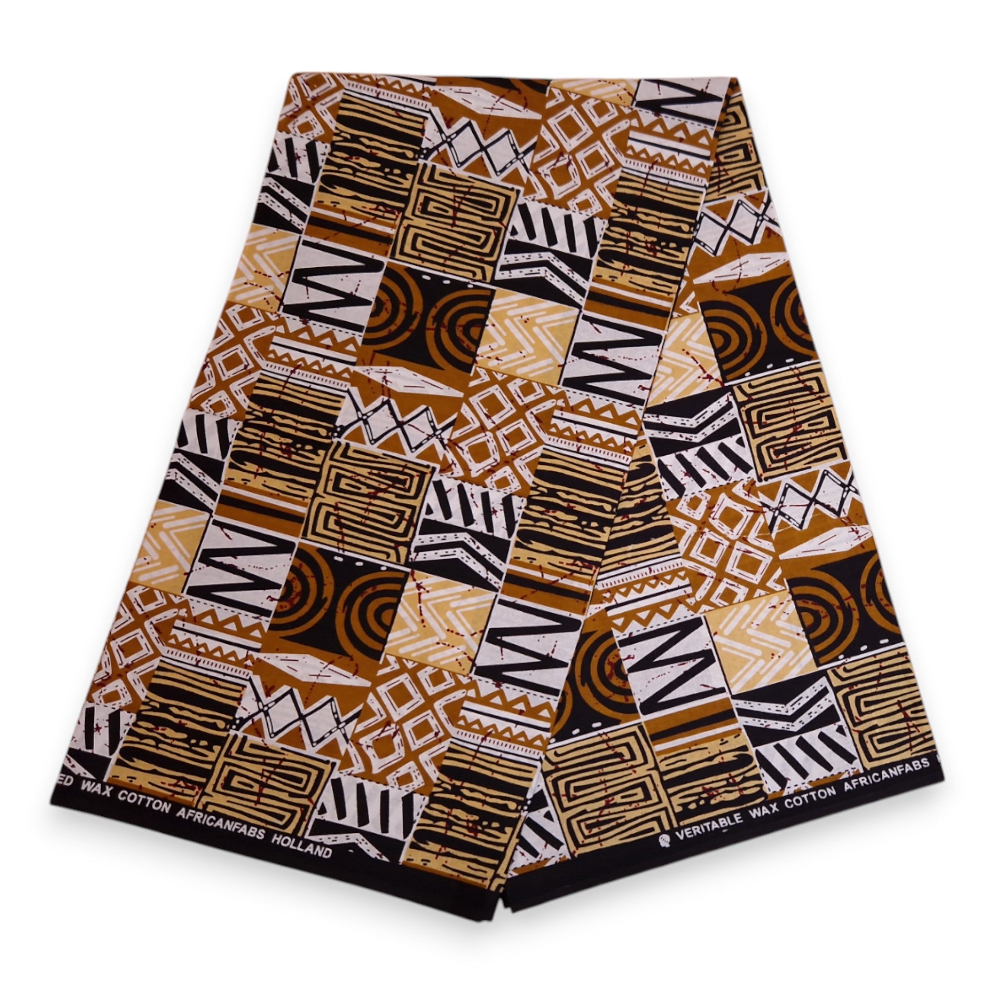 Afrikaanse print stof - Zand Bogolan Mosaic - 100% katoen
