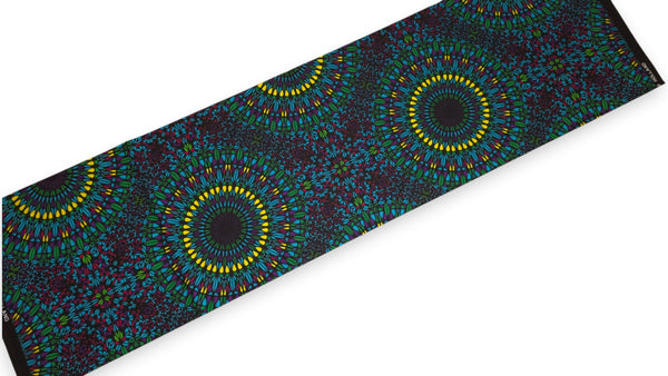 Afrikaanse wax print stof - Groen Geel Ocean Eye - 100% katoen