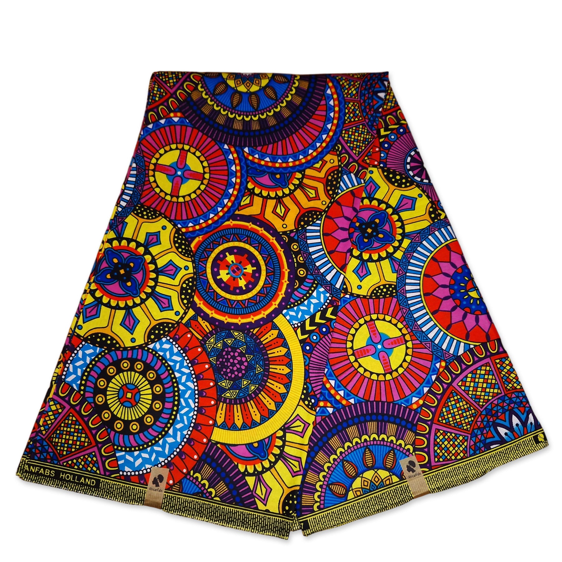 Afrikaanse print stof - Multicolor disks - 100% katoen