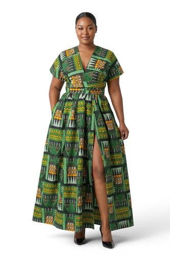 Afrikaanse wax print stof - Groen Emerald Spirit - 100% katoen