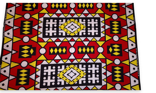 Afrikaanse Rode Samakaka hoofddoek - Angolese Samacaca Headwrap