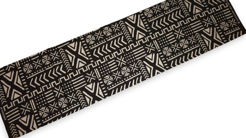 Afrikaanse wax print stof - Zwart Wit Bogolan Spirit - 100% katoen