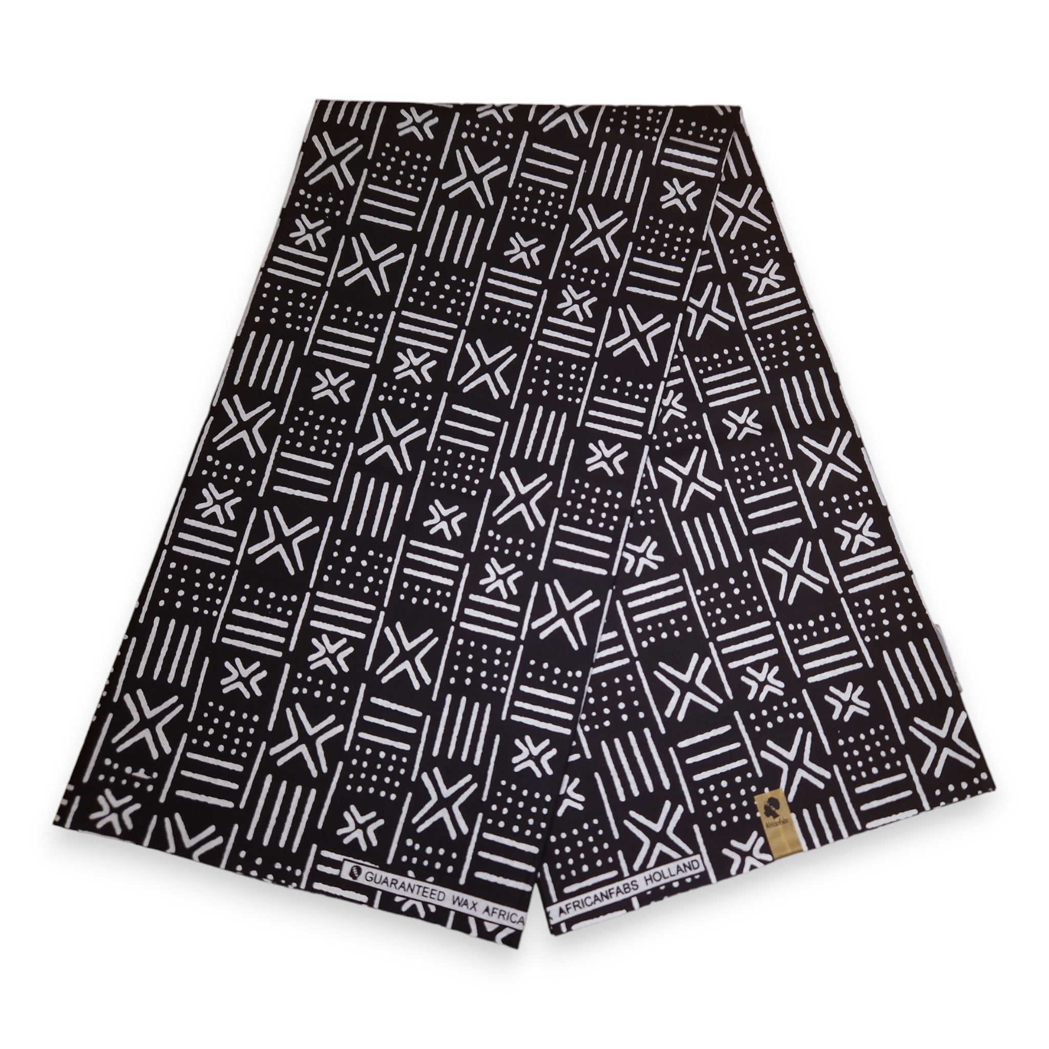 Afrikaanse Print Draagdoek / Draagzak / baby wrap / baby sling - Zwart / wit mud