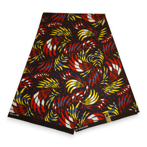 Afrikaanse print stof - Rode Feathers - 100% katoen