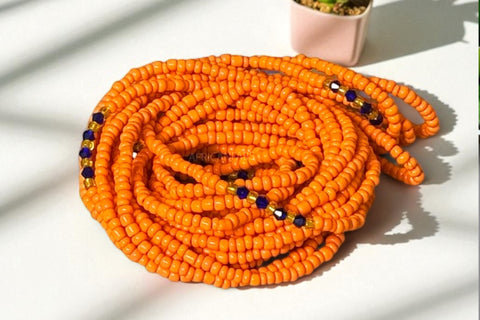 Waist Beads / Afrikaanse Heupketting - Adesusu - Oranje (elastisch)