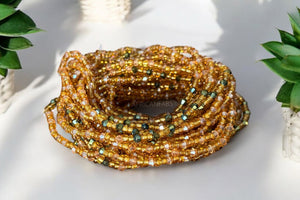 Waist Beads / Afrikaanse Heupketting - Ẹmu - Goud crystal (elastisch)