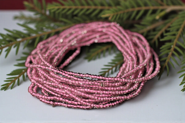 Waist Beads / Afrikaanse Heupketting - ASEMOTA - Roze (elastisch)