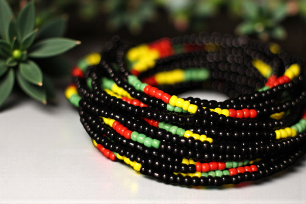 Waist Beads / Afrikaanse Heupketting - ITOHAN- Zwart mix (elastisch)