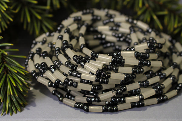 Waist Beads / Afrikaanse Heupketting - OTASOWIE - Grijs (elastisch)