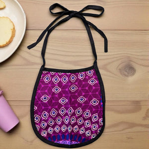 Afrikaanse print slabbetje -Paars Dotted Patterns (Unisex)