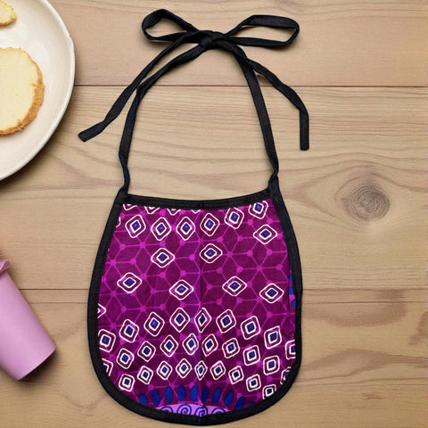 Afrikaanse print slabbetje -Paars Dotted Patterns (Unisex)