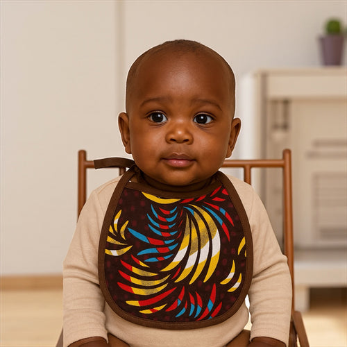 Afrikaanse print slabbetje - Multicolor Veren (Unisex)