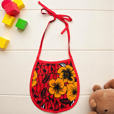 Afrikaanse print slabbetje - Rode Bloemen (Unisex)