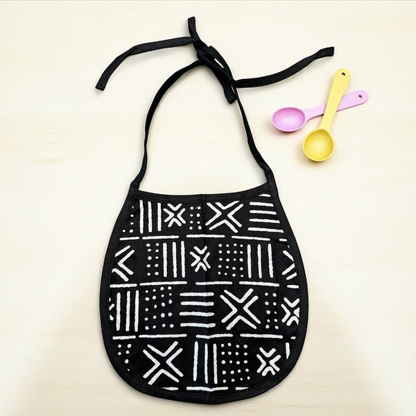 Afrikaanse print slabbetje - Zwart Wit X Bogolan (Unisex)