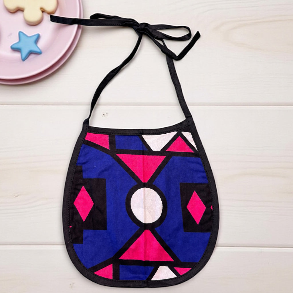 Afrikaanse print slabbetje - Blauw Roze Samakaka (Unisex)
