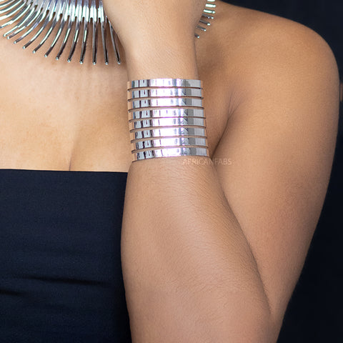 Afrikaanse stijl Bangle armband sieraad - zilver