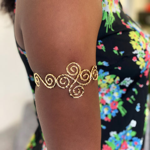 Afrikaanse stijl bovenarm Bangle armband sieraad - Queen - Goud