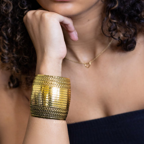 Afrikaanse stijl Bangle armband sieraad - Golft - Goud